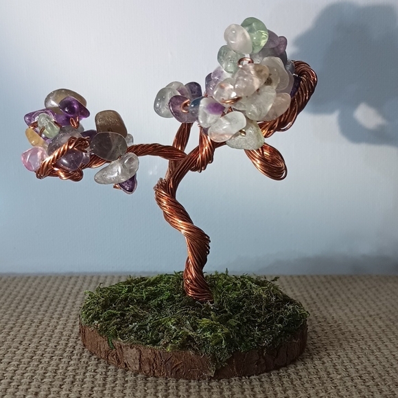 Other - Handcrafted Copper Wire Gemstone Tree Sculpture - Multicolor